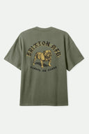 Brixton Mens Olive Surplus Classic Wash Bauer Relaxed Tshirt