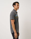 Travis Mathew Mens Heather Black Midnight Train Polo