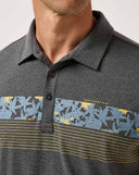 Travis Mathew Mens Heather Black Midnight Train Polo