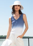Alison Sheri Ladies Blue Tank Top Sweater