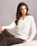 Alison Sheri Ladies White Knit Sweater