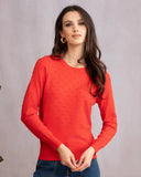 Alison Sheri Ladies Burnt Orange Knit Sweater