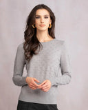 Alison Sheri Ladies Silver Knit Sweater