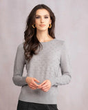 Alison Sheri Ladies Silver Knit Sweater