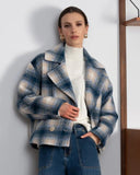 Alison Sheri Ladies Blue Plaid Jacket