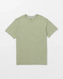 Volcom Mens Green Tea Solid SS Pocket Tshirt