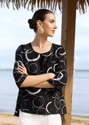 Alison Sheri Ladies Black Circle Blouse