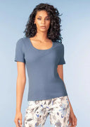 Alison Sheri Ladies Indigo SS Shirt