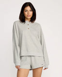 Volcom Ladies Heather Grey Lived In Fleece Henley