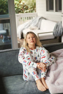 Bambi & Birdie Ladies Cali Christmas Henley Jogger Set