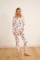 Bambi & Birdie Ladies Cali Christmas Henley Jogger Set