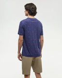 Ten Tree Mens Indigo Tide Heather/Ocean Adventure/Deep Coral Seaforestation Print Tshirt