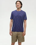 Ten Tree Mens Indigo Tide Heather/Ocean Adventure/Deep Coral Seaforestation Print Tshirt