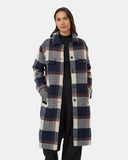 Ten Tree Ladies Midnight Blue/Cabin Plaid Heavyweight Flannel Long Jacket