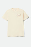 Brixton Men's Grade Cream/Burgundy/Rust Tshirt