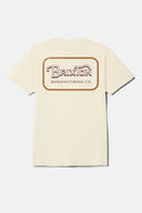Brixton Men's Grade Cream/Burgundy/Rust Tshirt