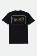 Brixton Men's Grade Black/Sunset/Grey Blue Tshirt