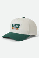 Brixton Men's Linwood NetPlus Off White/Primal Green Snapback Hat