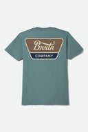 Brixton Men's Linwood Ocean Breeze/Brown/Dark Navy Tshirt