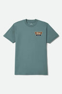 Brixton Men's Linwood Ocean Breeze/Brown/Dark Navy Tshirt