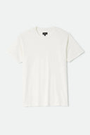 Brixton Men's Off White Baseline Pocket Tshirt