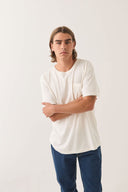 Brixton Men's Off White Baseline Pocket Tshirt