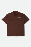 Brixton Men's Olson Chocolate S/S Woven Shirt