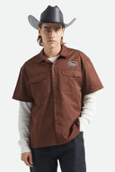 Brixton Men's Olson Chocolate S/S Woven Shirt