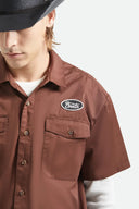 Brixton Men's Olson Chocolate S/S Woven Shirt