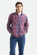 Brixton Men's Waylon Lightweight Denim Plaid L/S Overshirt
