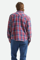Brixton Men's Waylon Lightweight Denim Plaid L/S Overshirt