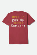 Brixton Men's Wheaton Robust Red Worn Wash Tshirt