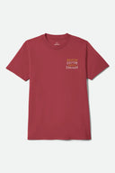 Brixton Men's Wheaton Robust Red Worn Wash Tshirt