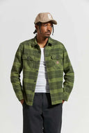 Brixton Mens Cypress Green/Black Bowery Heavy Weight LS Flannel