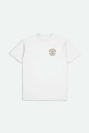 Brixton Mens White/Washed Black/Gold Oath V SS Tshirt