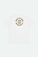 Brixton Mens White/Washed Black/Gold Oath V SS Tshirt