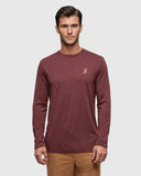 Ten Tree Men's Sasquatch Deep Burgundy Heather/Football Longsleeve Tshirt