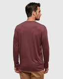Ten Tree Men's Sasquatch Deep Burgundy Heather/Football Longsleeve Tshirt