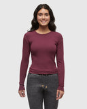 Ten Tree Ladies Newell Deep Burgundy Longsleeve