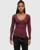 Ten Tree Ladies Madison Deep Burgundy Longsleeve