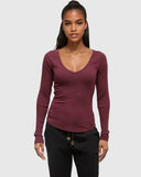 Ten Tree Ladies Madison Deep Burgundy Longsleeve