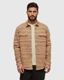 Ten Tree Men's Quilted Colville Camel Heather/Geo Mountain Shacket