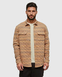 Ten Tree Men's Quilted Colville Camel Heather/Geo Mountain Shacket
