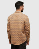 Ten Tree Men's Quilted Colville Camel Heather/Geo Mountain Shacket
