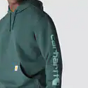 Carhartt Men's K288 Dark Harbour Teal Heather Iconic Logo Hoodie