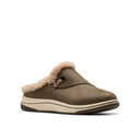 Clarks Ladies Breeze Myth Dark Olive Lined Clog