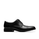 Clarks Men's Steadwell Cap Black Leather Shoe