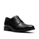 Clarks Men's Steadwell Cap Black Leather Shoe