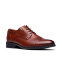 Clarks Men's Steadwell Cap Dark Tan Leather Shoe