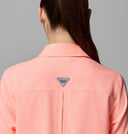 Columbia Ladies PFG Castleback Tiki Pink Woven SS Shirt
